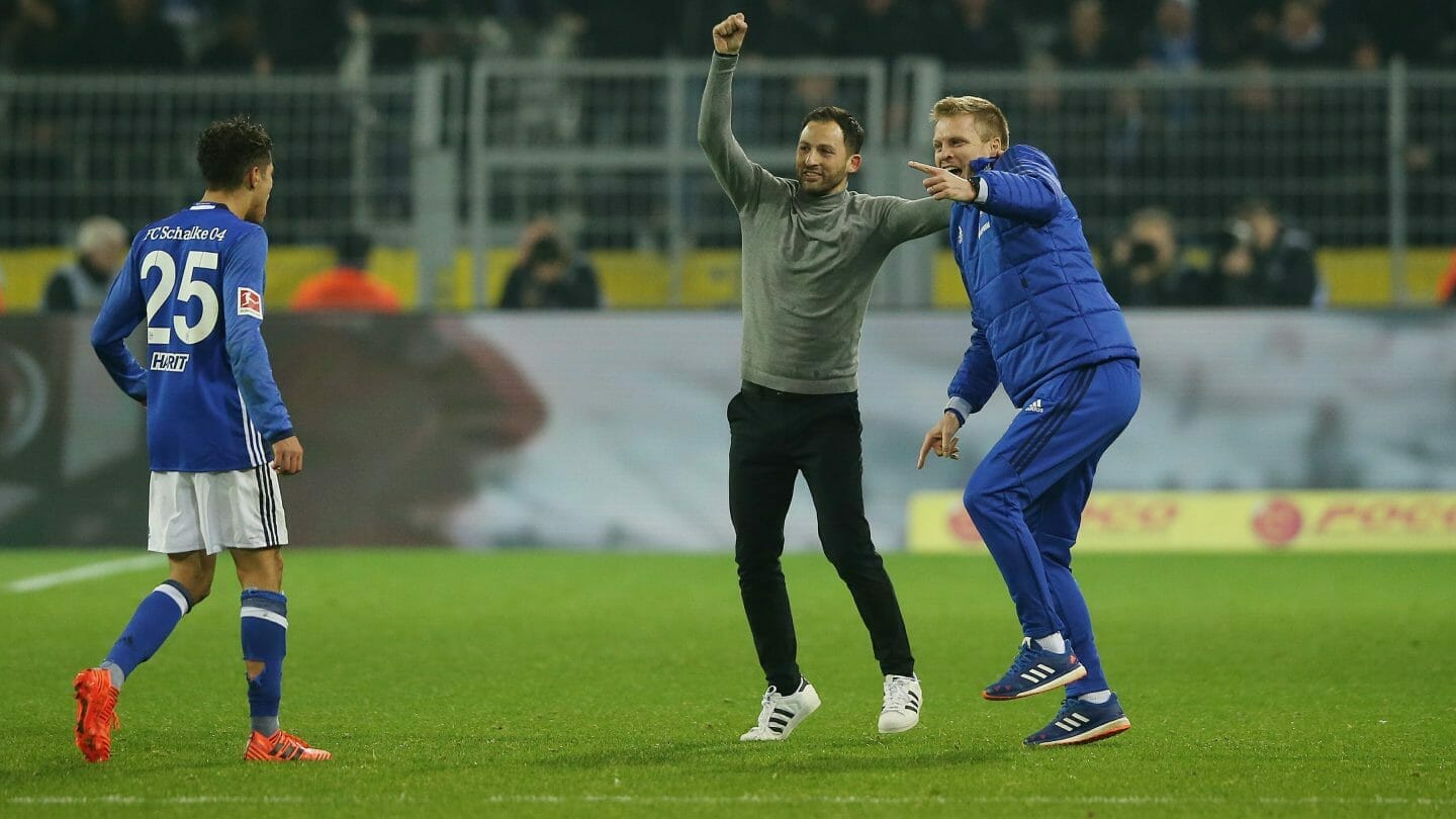 Domenico Tedesco und Co-Trainer Peter Perchtold nach dem Derby.