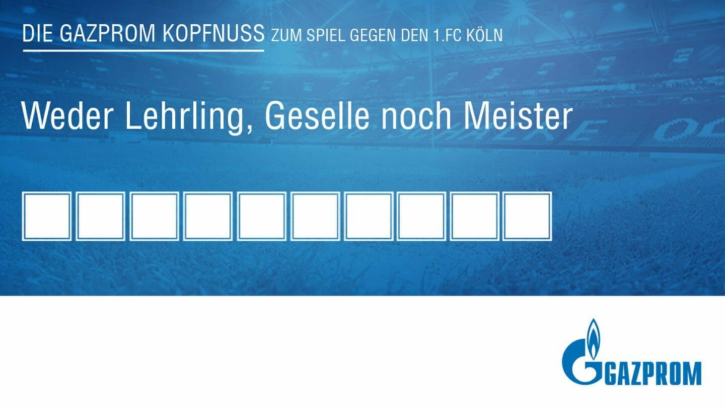 GAZPROM Kopfnuss zum Spiel gegen den 1. FC Köln