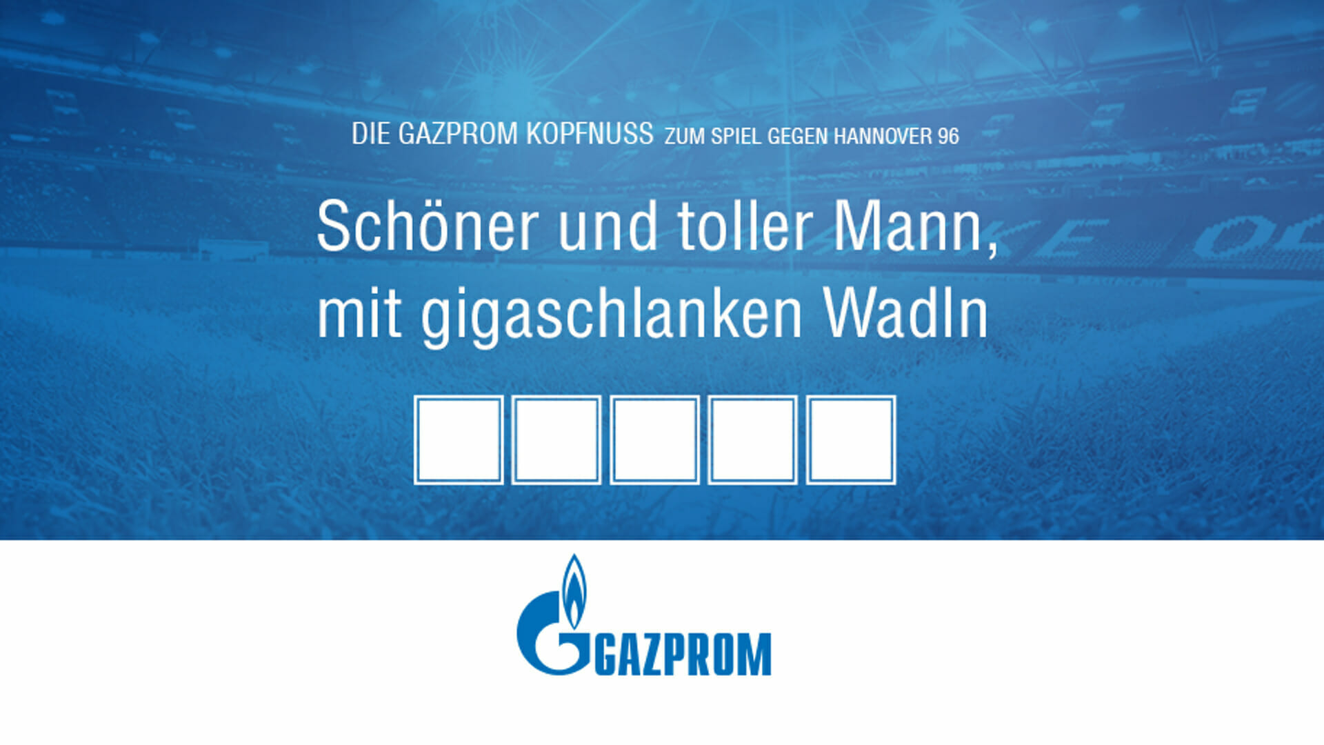 Gazprom Kopfnuss zum Heimspiel gegen Hannover