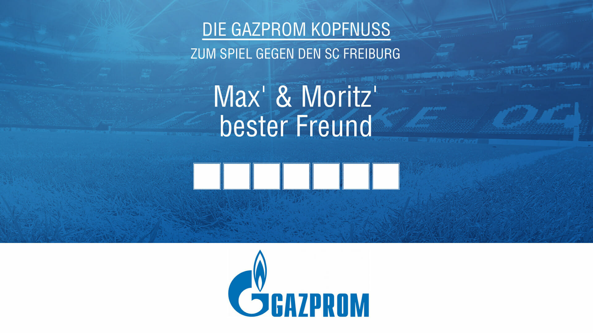 Gazprom Kopfnuss zum Spiel gegen Freiburg
