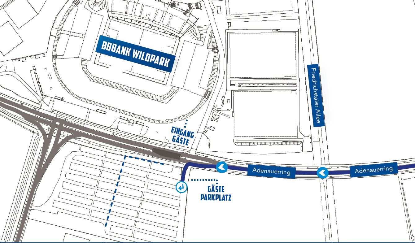 Zufahrt zum Gästeparkplatz