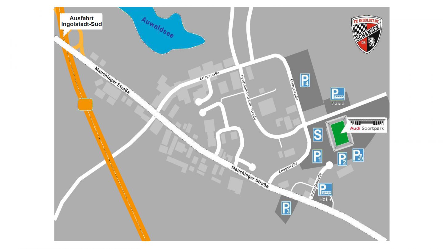 Anfahrtsskizze zum Stadion in Ingolstadt