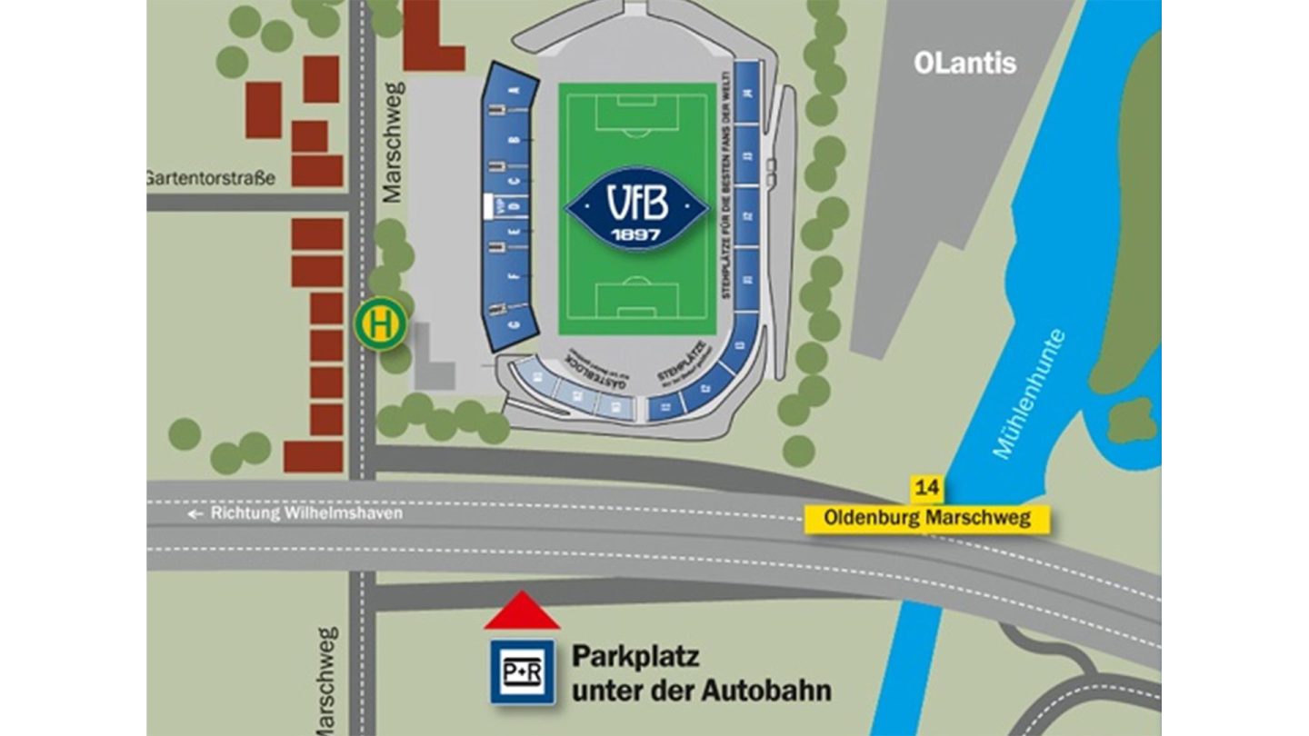 Lageplan Marschweg-Stadion