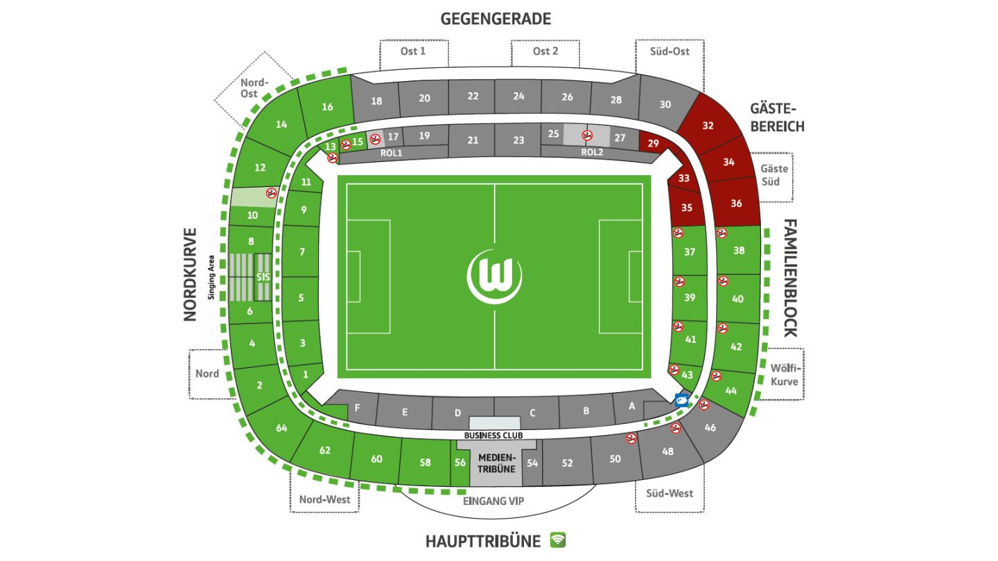 Stadionplan Wolfsburg