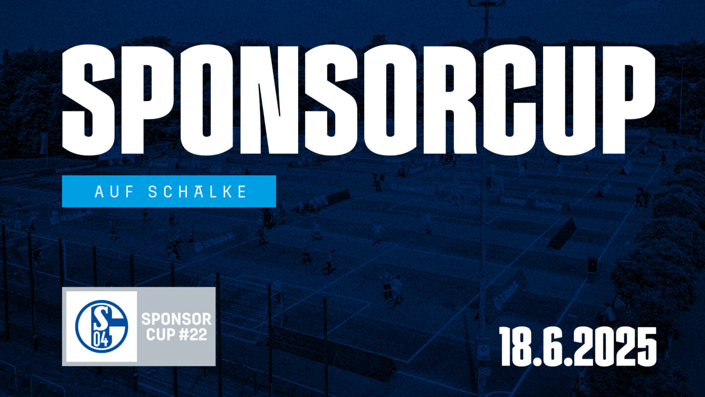 Dekorative Grafik mit dem Titel Sponsorcup auf Schalke am 18.Juni 2025