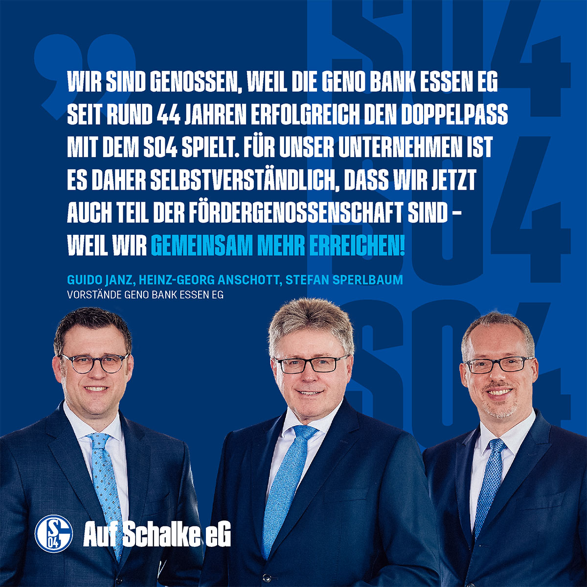 Auf Schalke eG | Vorstände Geno-Bank Essen