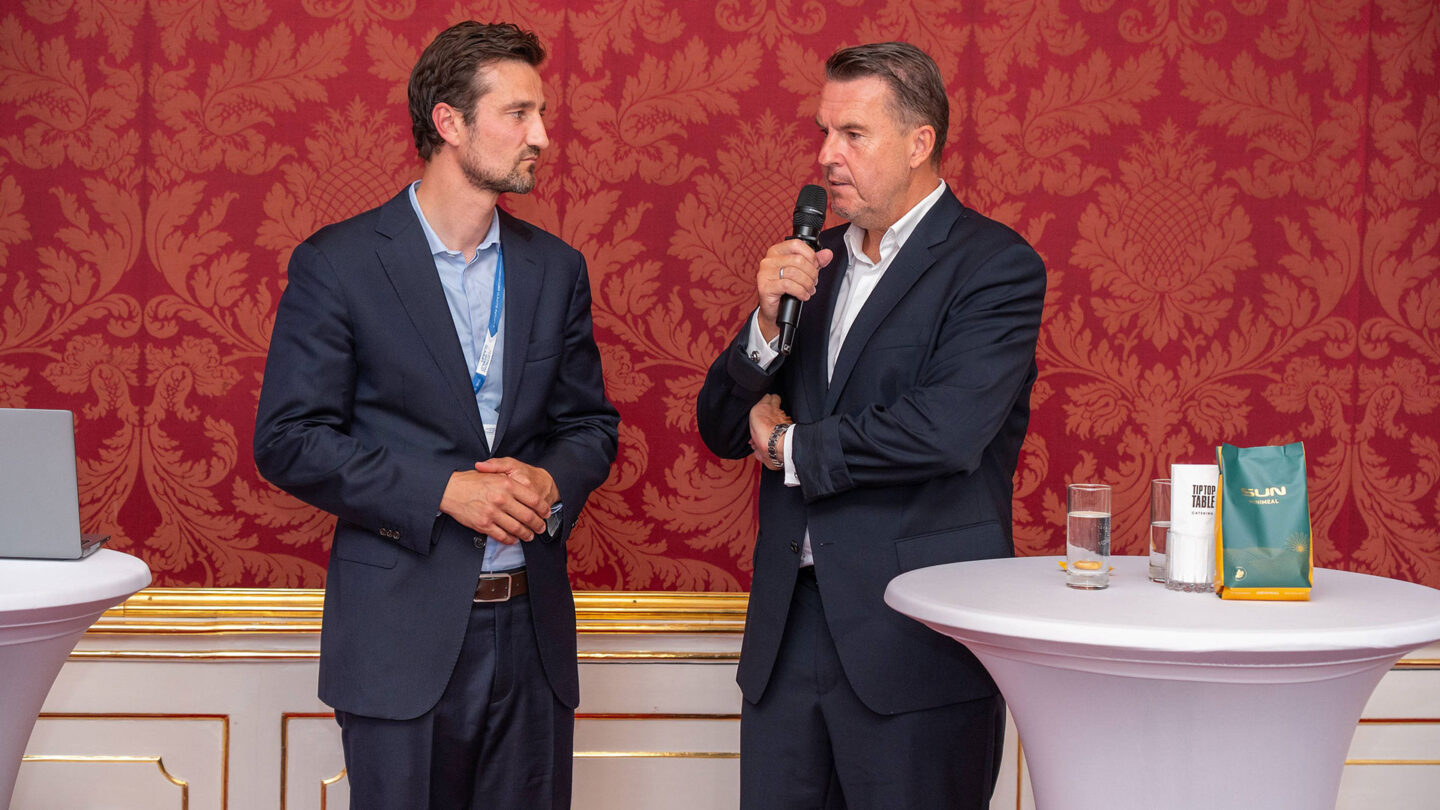 Matthias Tillmann und Wolfgang Grabher beim Austrian World Summit