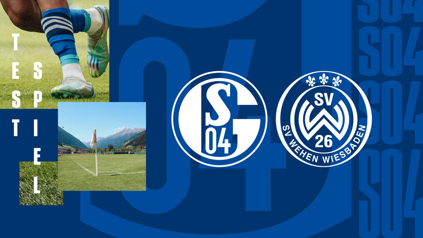 Schmuckgrafik mit den Logos des FC Schalke 04 und des SV Wehen Wiesbaden