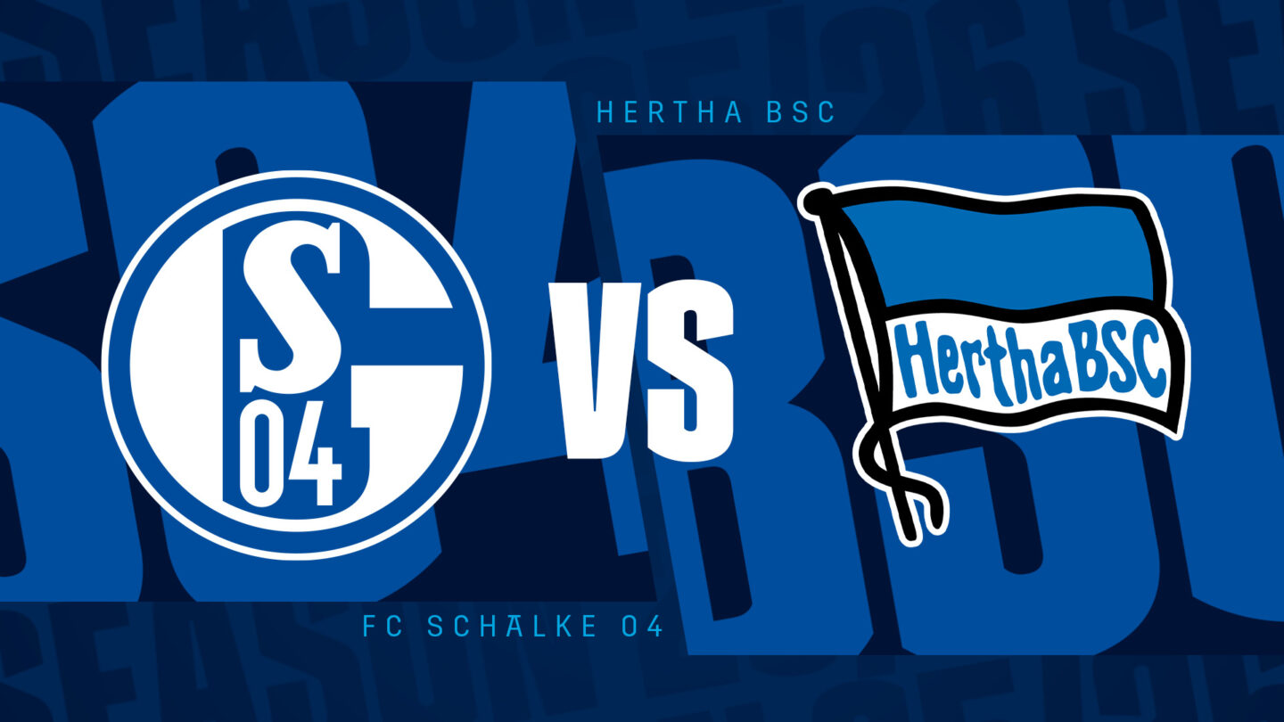 Graphic with the FC Schalke 04 and Hertha BSC logos