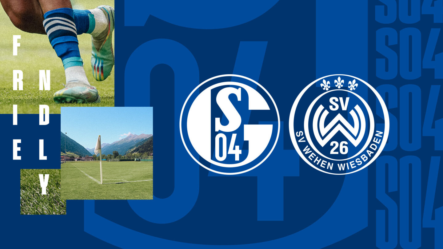 Graphic with the logos of FC Schalke 04 and SV Wehen Wiesbaden