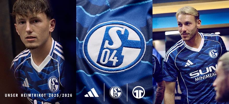 Schmuckgrafik vom neuen S04-Heimtrikot.