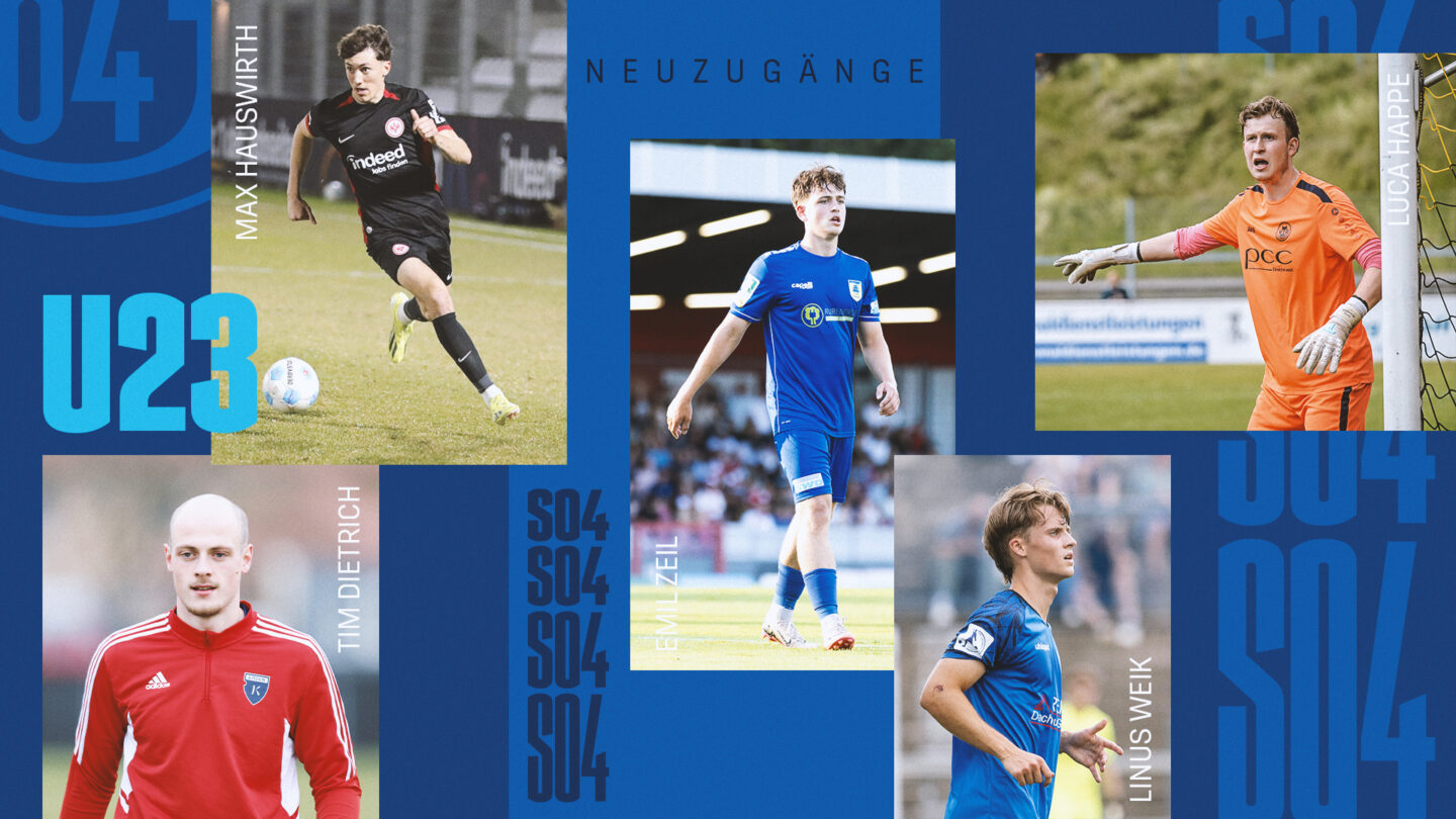 Zu sehen ist eine Collage,, die die U23-Neuzugänge abbildet.
